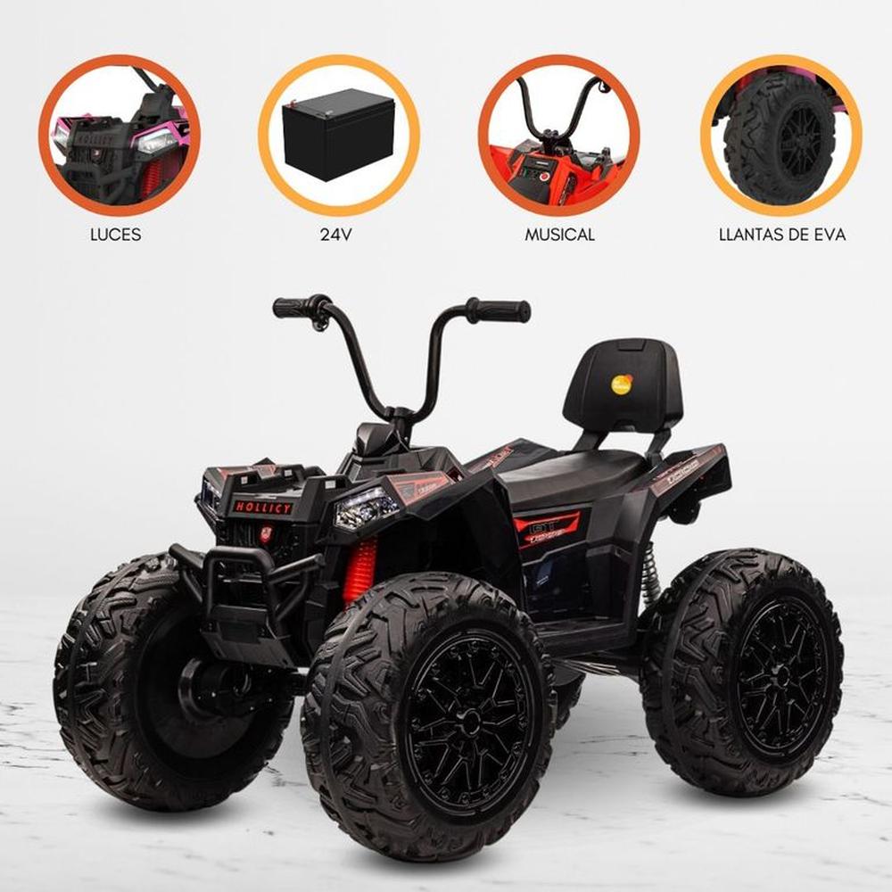 Cuatrimoto a Batería para Niños HOLLICY Black