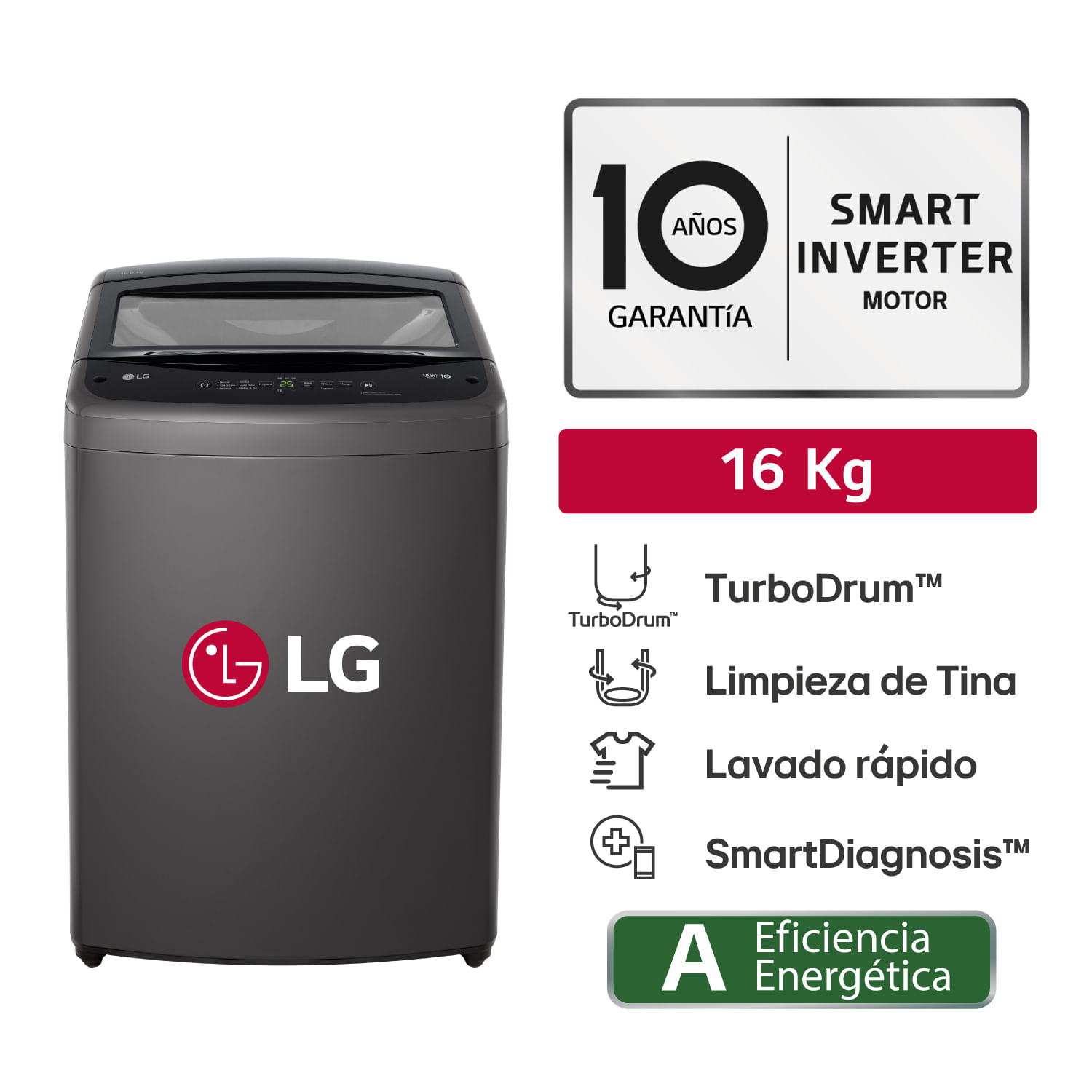 Lavadora LG 16KG Carga Superior WT16BVTB