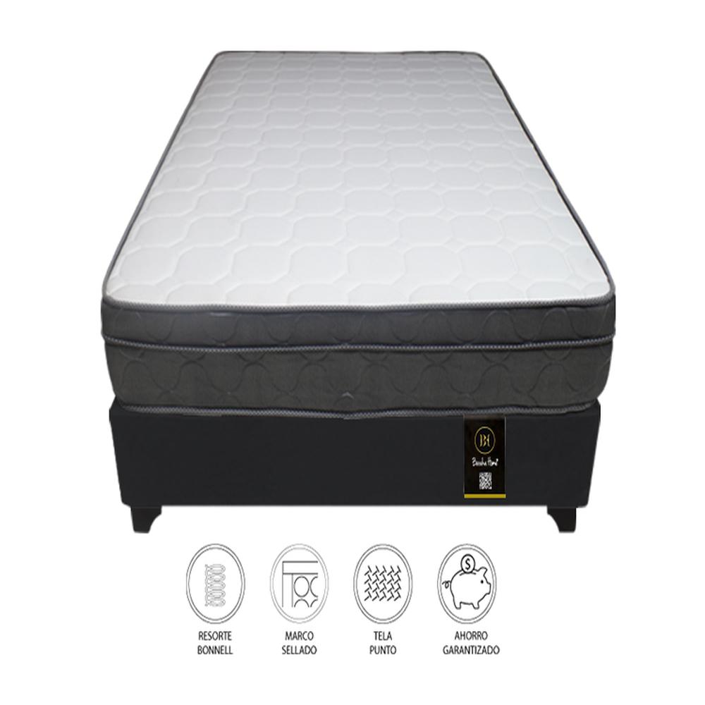 Cama Turin 2 Plz + 2 almohadas - Negro Cama Turin 2 Plz + 2 almohadas - Negro