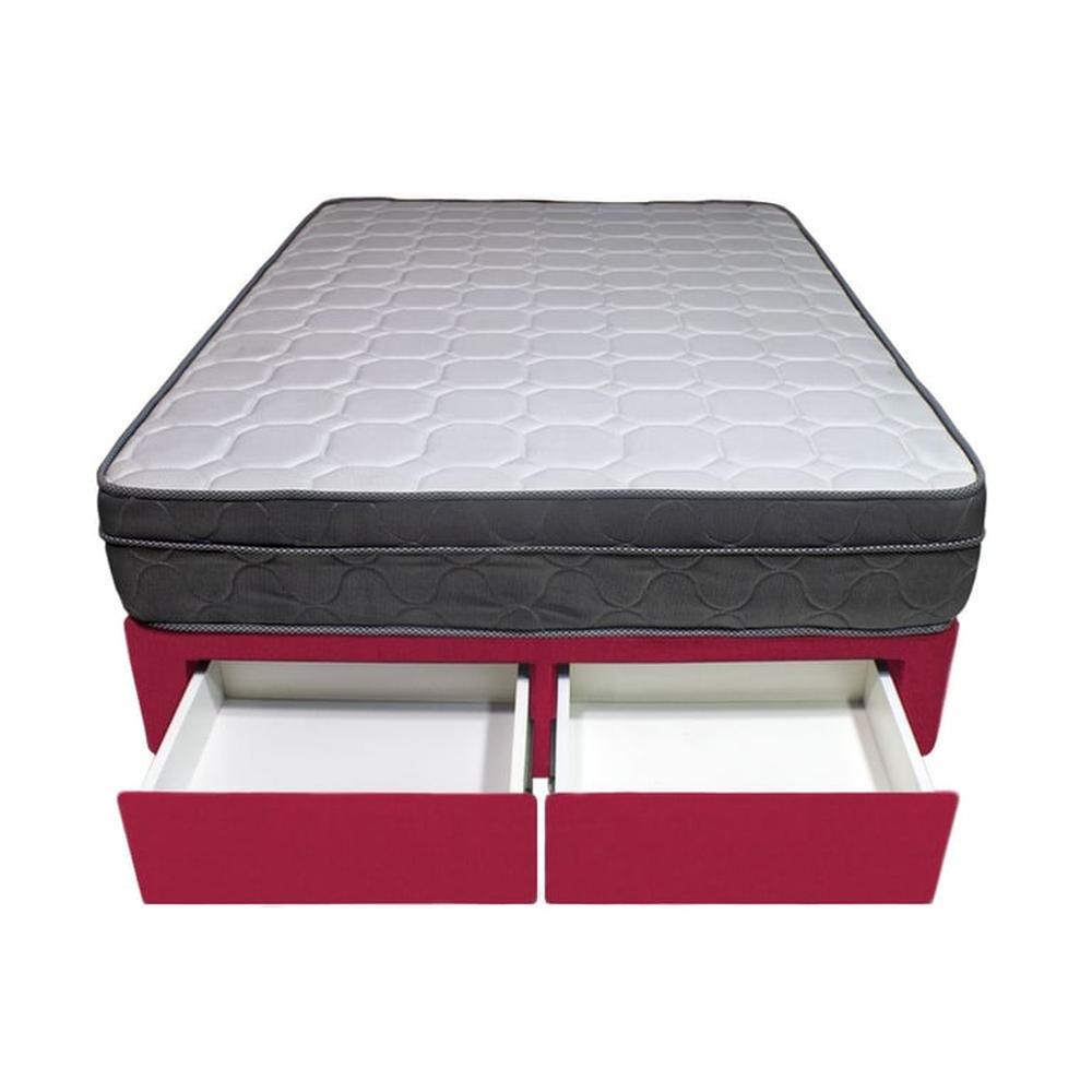 Cama Turin + 2 Cajones 2 Plz + 2 almohadas - Rojo Cama Turin + 2 Cajones 2 Plz + 2 almohadas - Rojo