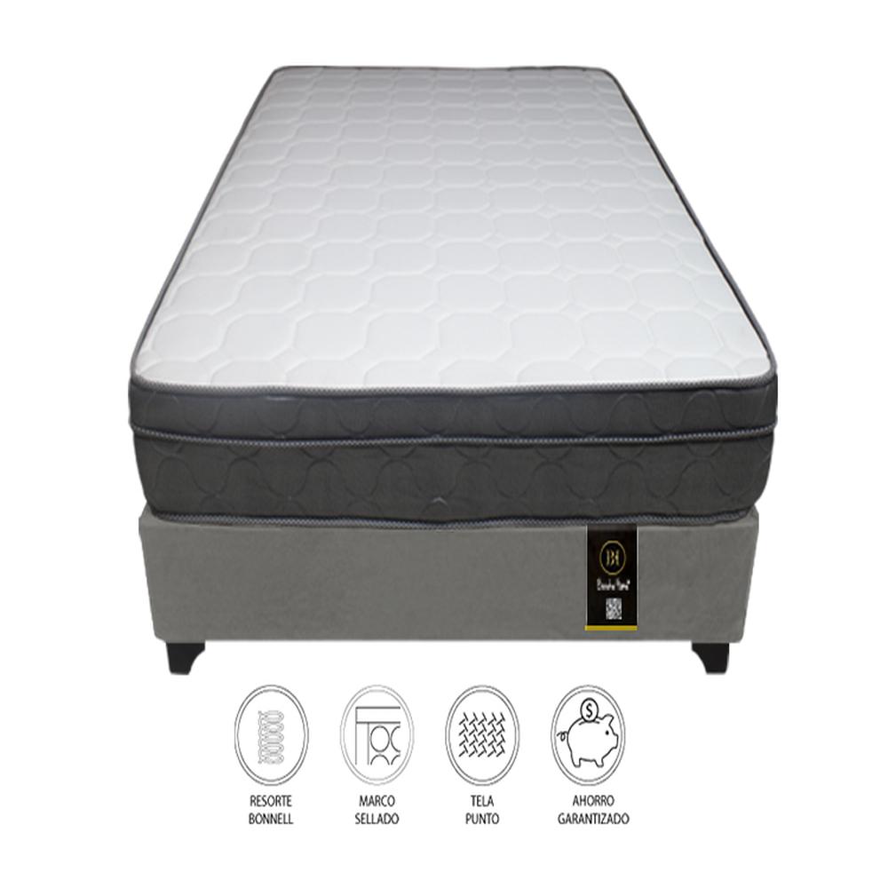 Cama Turin 2 Plz + 2 almohadas - Gris Oscuro Cama Turin 2 Plz + 2 almohadas - Gris Oscuro
