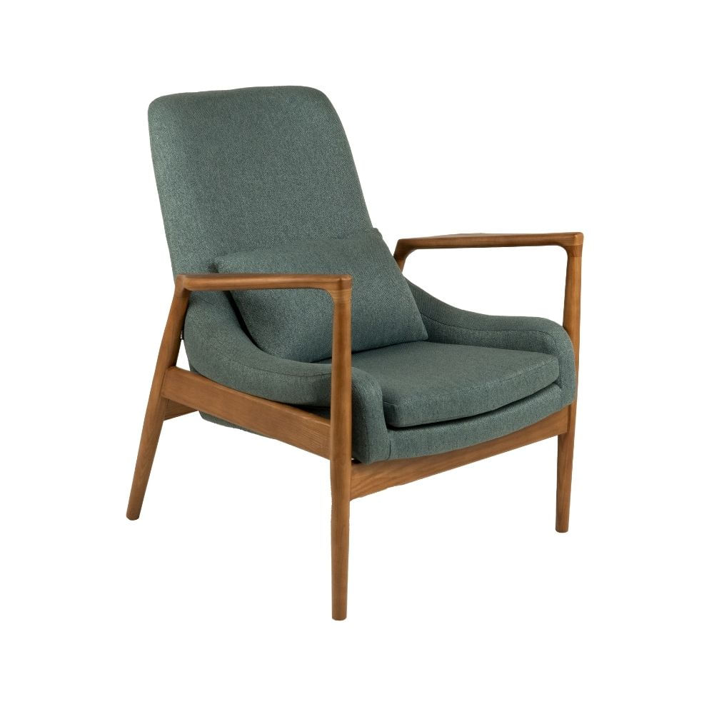 Butaca Royo de Madera y Tela Verde Butaca Royo de Madera y Tela Verde