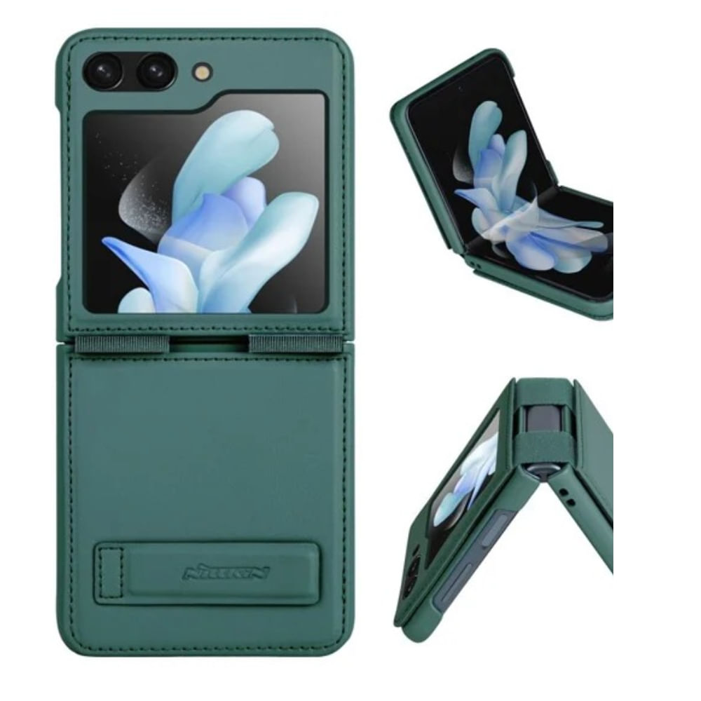 Case Nillkin Qin Pro Leather para Samsung ZFLIP 5 Verde