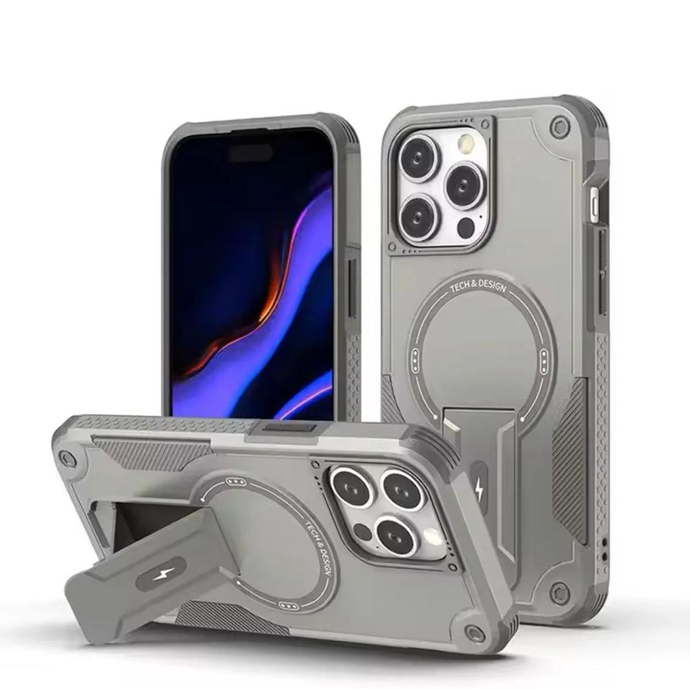 CASE MOKET ARMOR ANTICAIDAS PARA IPHONE 15 PRO GRIS