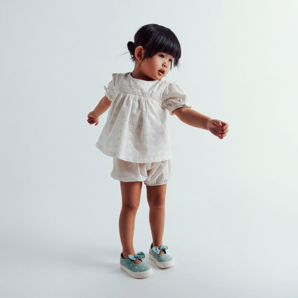 Blusa Beba Sfera Conjunto Eyelet Blanco Oechsle Oechsle