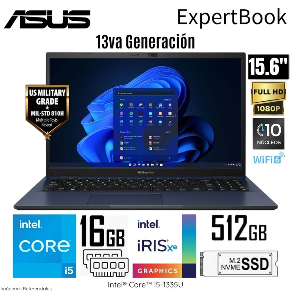 Laptop Asus ExpertBook B1502CVA-NJ3457 Intel Core i5-1335U 16GB RAM 512GB SSD 15.6"" FHD Star Black