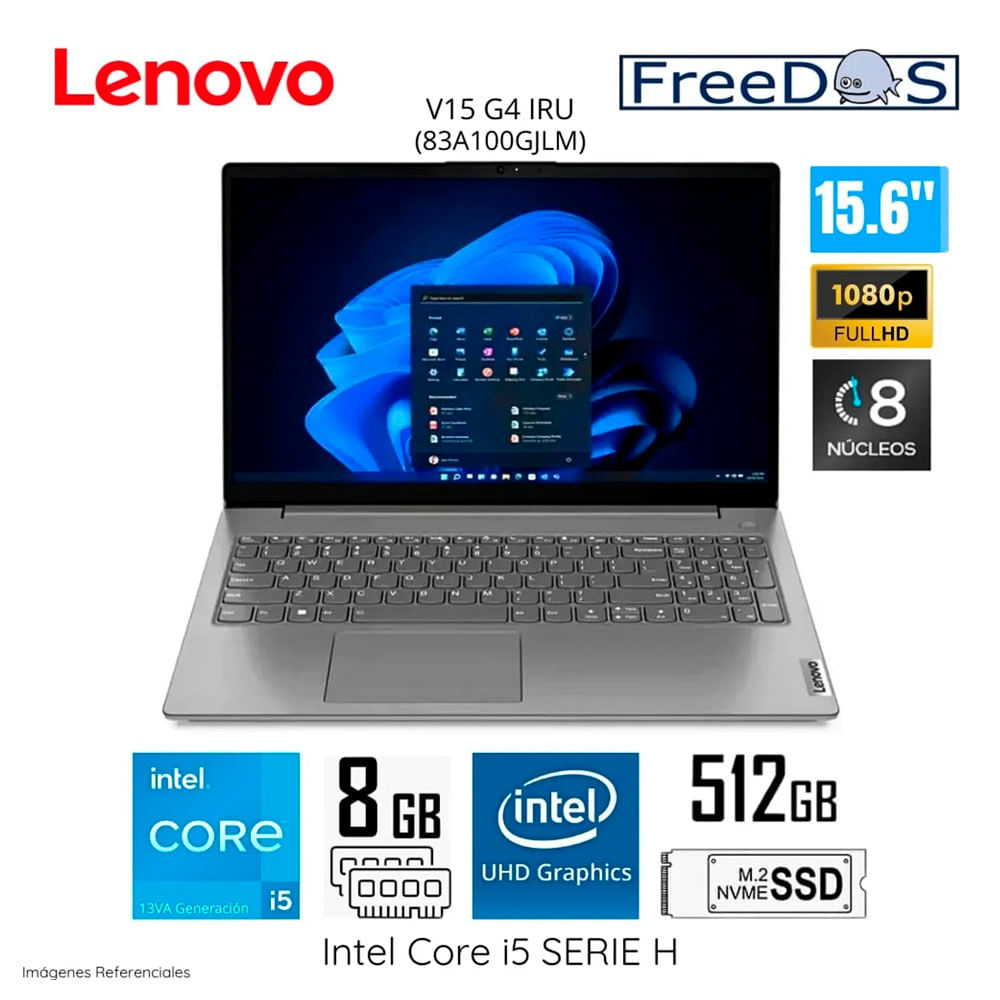 Laptop Lenovo V15 G4 IRU Intel Core I5-13420H 8GB RAM 512GB SSD 15.6"" FHD Win 11 - 83A100GJLM