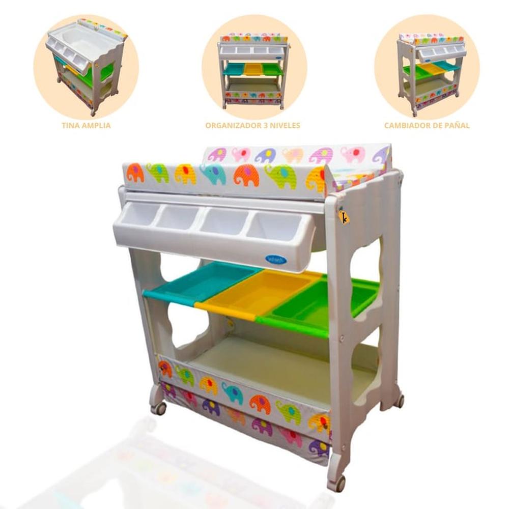 Bañera Cambiador 3 Pisos ¨ELEPHANTS¨