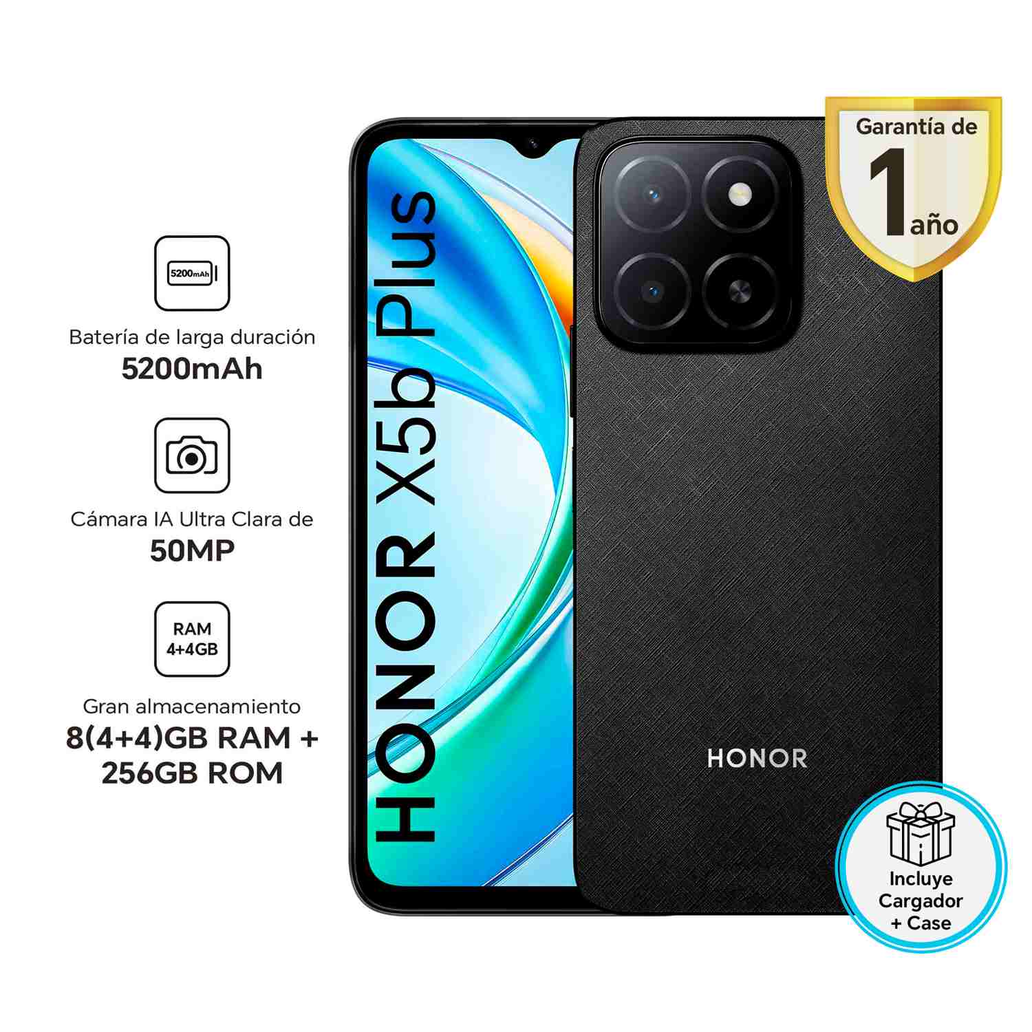 Celular Honor X5b Plus 256GB Midnight Black