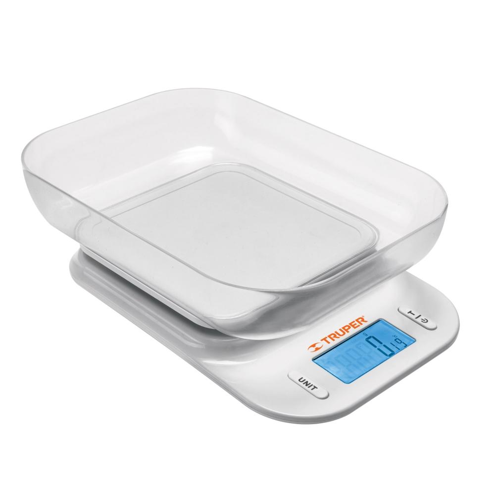 Balanza Digital para Cocina con Tazón, 5 kg, Truper 102421