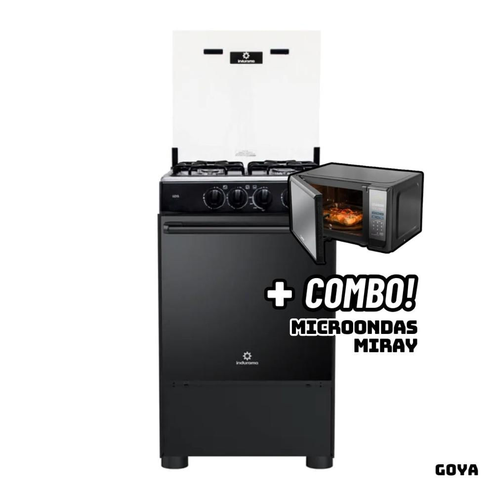 Cocina De Pie INDURAMA a Gas 4 Hornillas GOYA + Microondas HMM-20N
