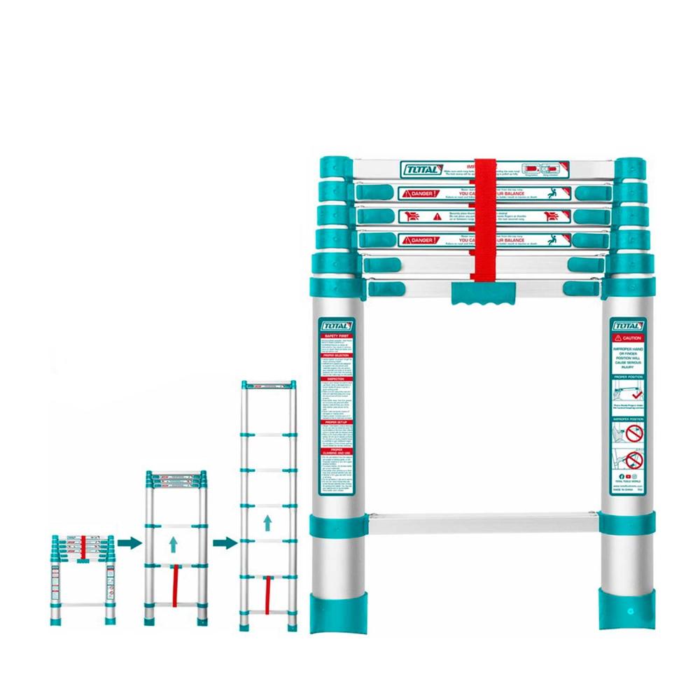 Escalera Telescópica 6 Peldaños/Escalones Total Aluminio - Thlad08061 Escalera Telescópica 6 Peldaños/Escalones Total Aluminio - Thlad08061