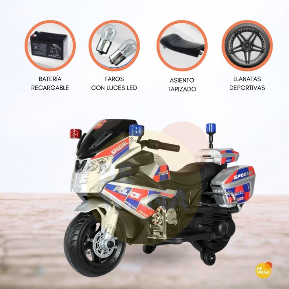 Moto a Batería para Niños ELITE POLICE» Black