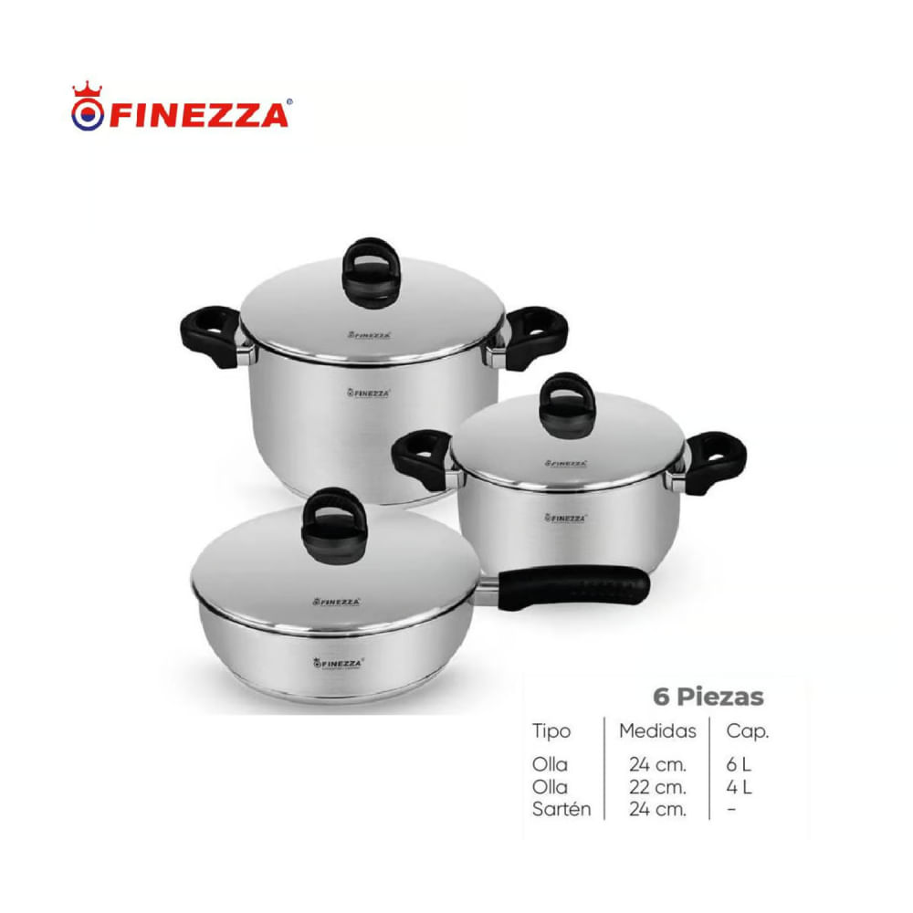 Set de ollas FINEZZA FZ-1048TS de acero Set de ollas FINEZZA FZ-1048TS de acero