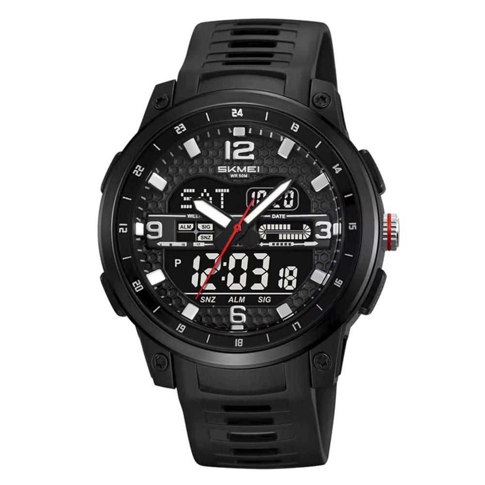 RELOJ SKMEI HOMBRE ANALÓGICO DIGITAL CASUAL TRIPLE HORA NEGRO