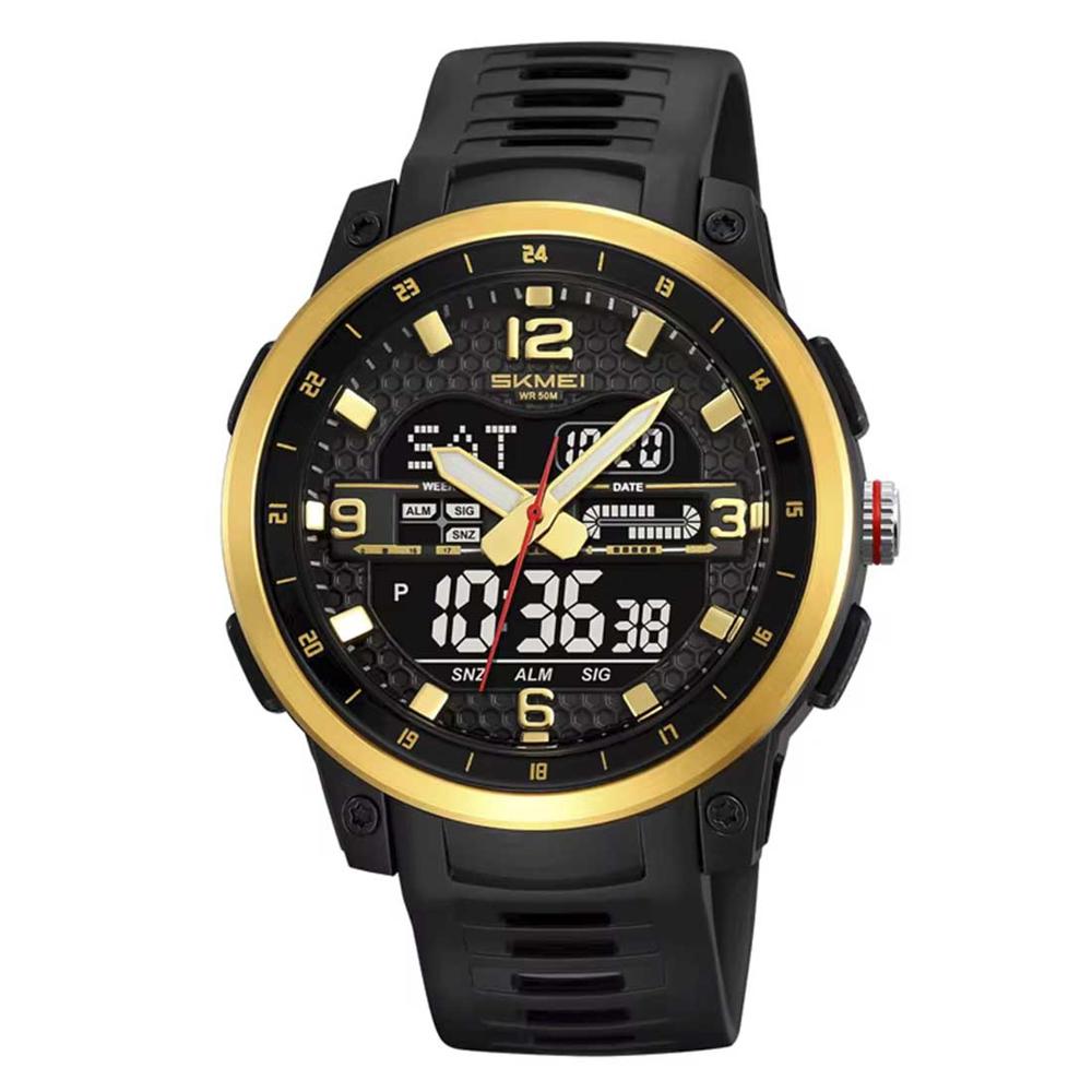 RELOJ SKMEI HOMBRE ANALÓGICO DIGITAL CASUAL TRIPLE HORA DORADO - 2401 RELOJ SKMEI HOMBRE ANALÓGICO DIGITAL CASUAL TRIPLE HORA DORADO - 2401