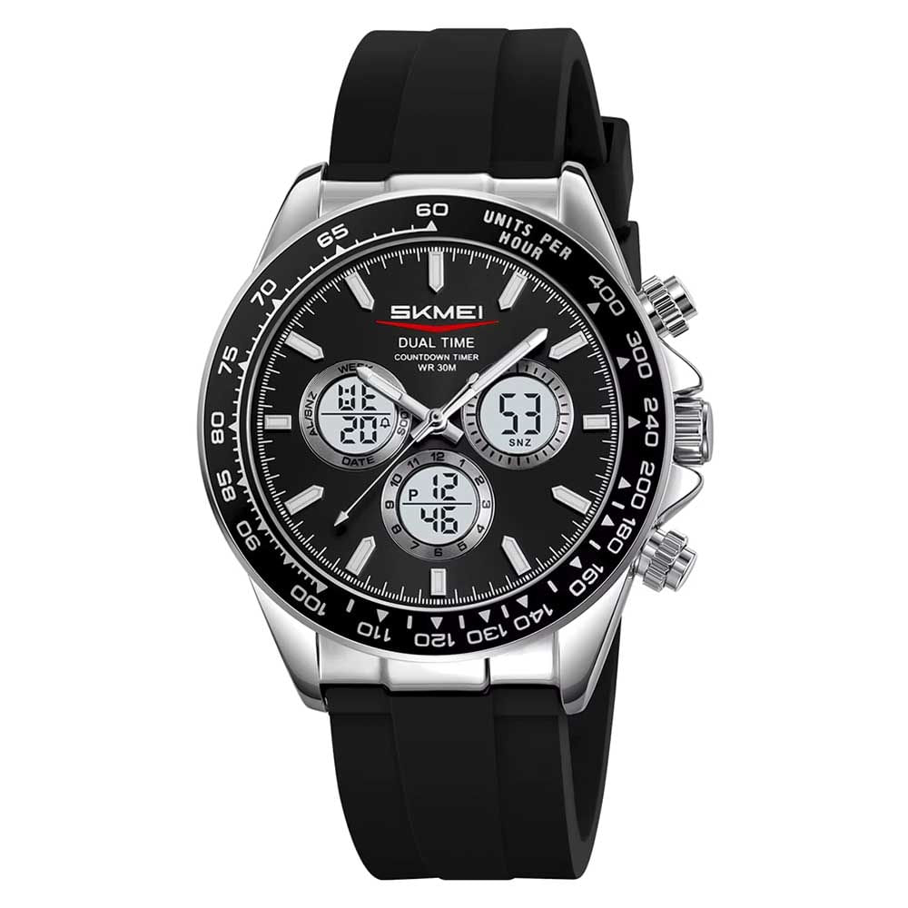 RELOJ SKMEI HOMBRE ANALÓGICO DIGITAL DUAL RETROILUMINADO NEGRO - 2505