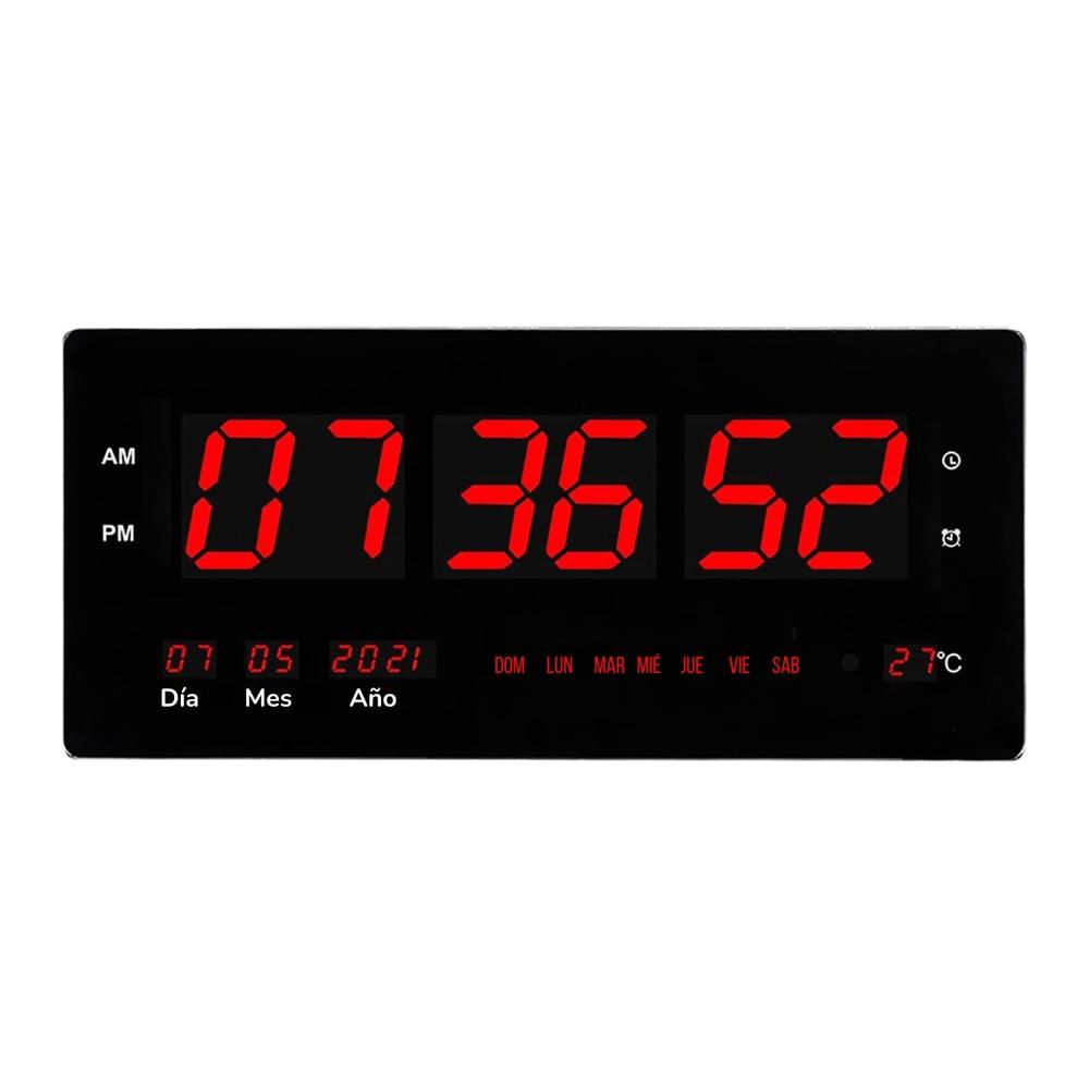 Reloj Digital de Pared 46x22cm Fecha, Hora y Temperatura Rojo Led Reloj Digital de Pared 46x22cm Fecha, Hora y Temperatura Rojo Led