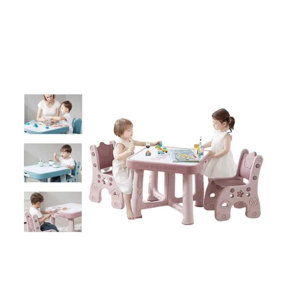 Mesa Escritorio y Dos Sillas para Niñas Color Rosado Mesa Escritorio y Dos Sillas para Niñas Color Rosado