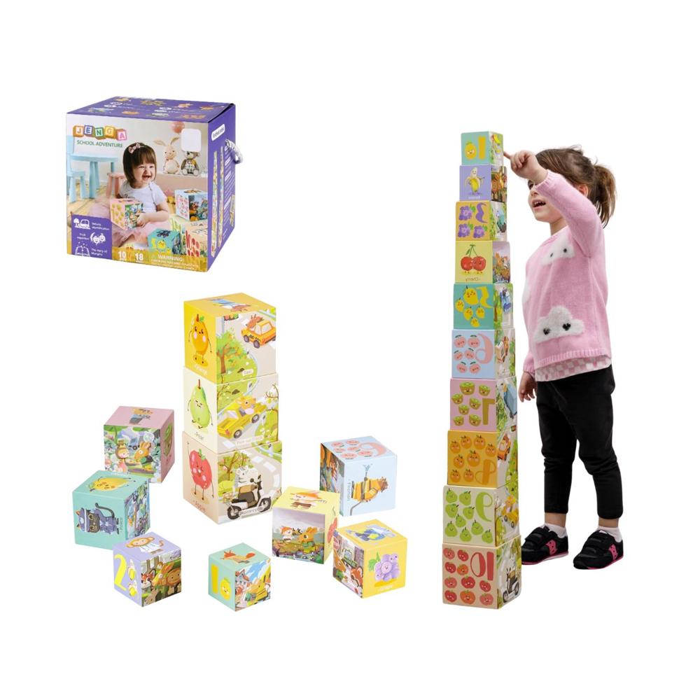 Juego Educativo Cubos Ilustrados Apilables Juego Educativo Cubos Ilustrados Apilables