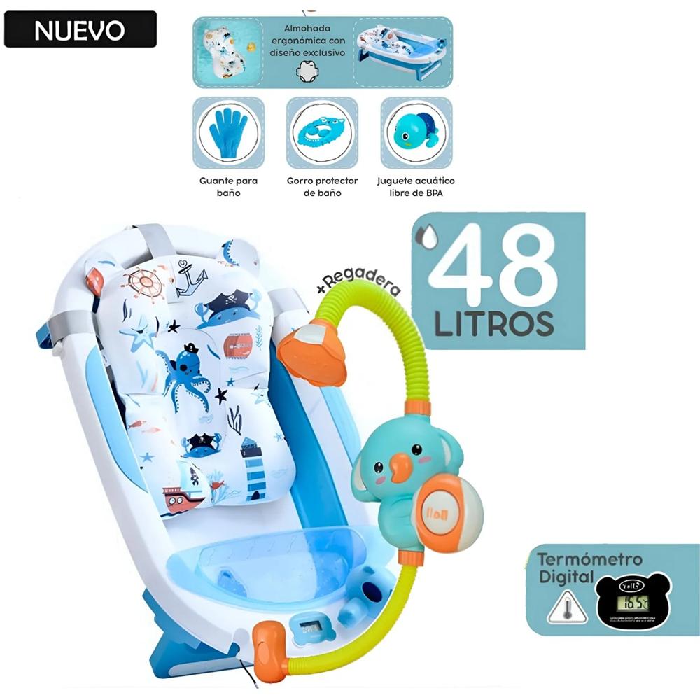 Bañera plegable Nemo con Termómetro Azul Bañera plegable Nemo con Termómetro Azul