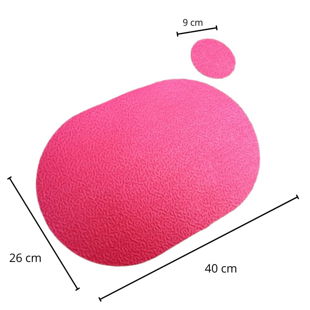 Set de Individuales y Portavasos en Rojo Pack de 6 Unidades