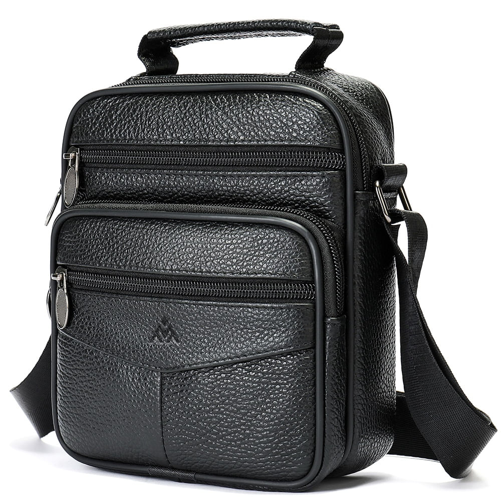 Morral De Cuero Vacuno Aldebarán 6107 Negro