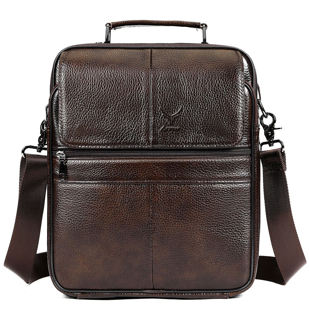 Morral De Cuero Vacuno 6172 Café para Laptop 13.3 y A4