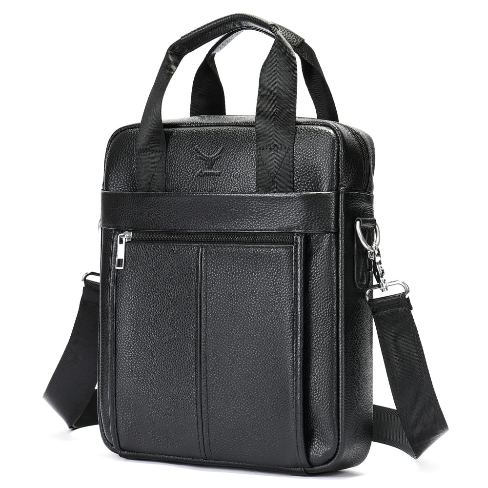 Morral De Cuero Vacuno 8577 Negro (Laptop 13.3"" - A4)