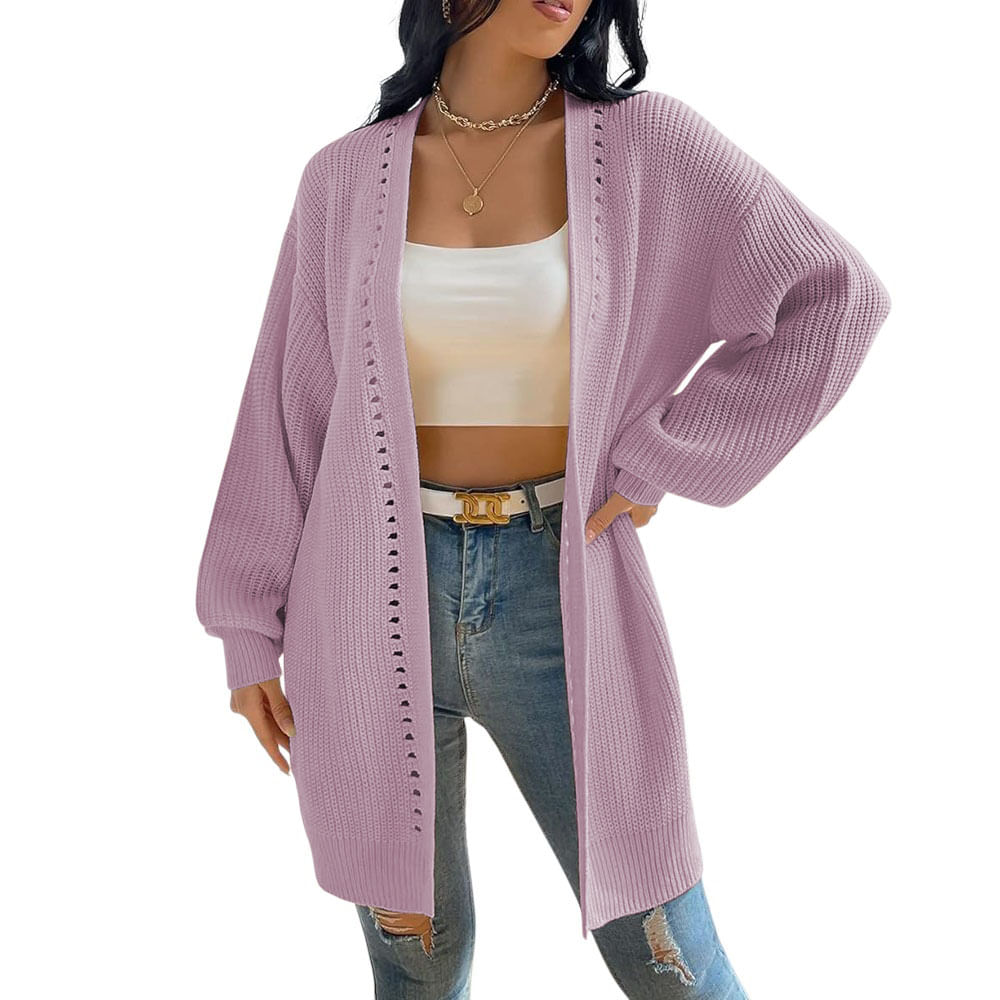 Chompa Mujer Hilo Abierto Mlarga Diva 359G-28 Color Rosa Talla S