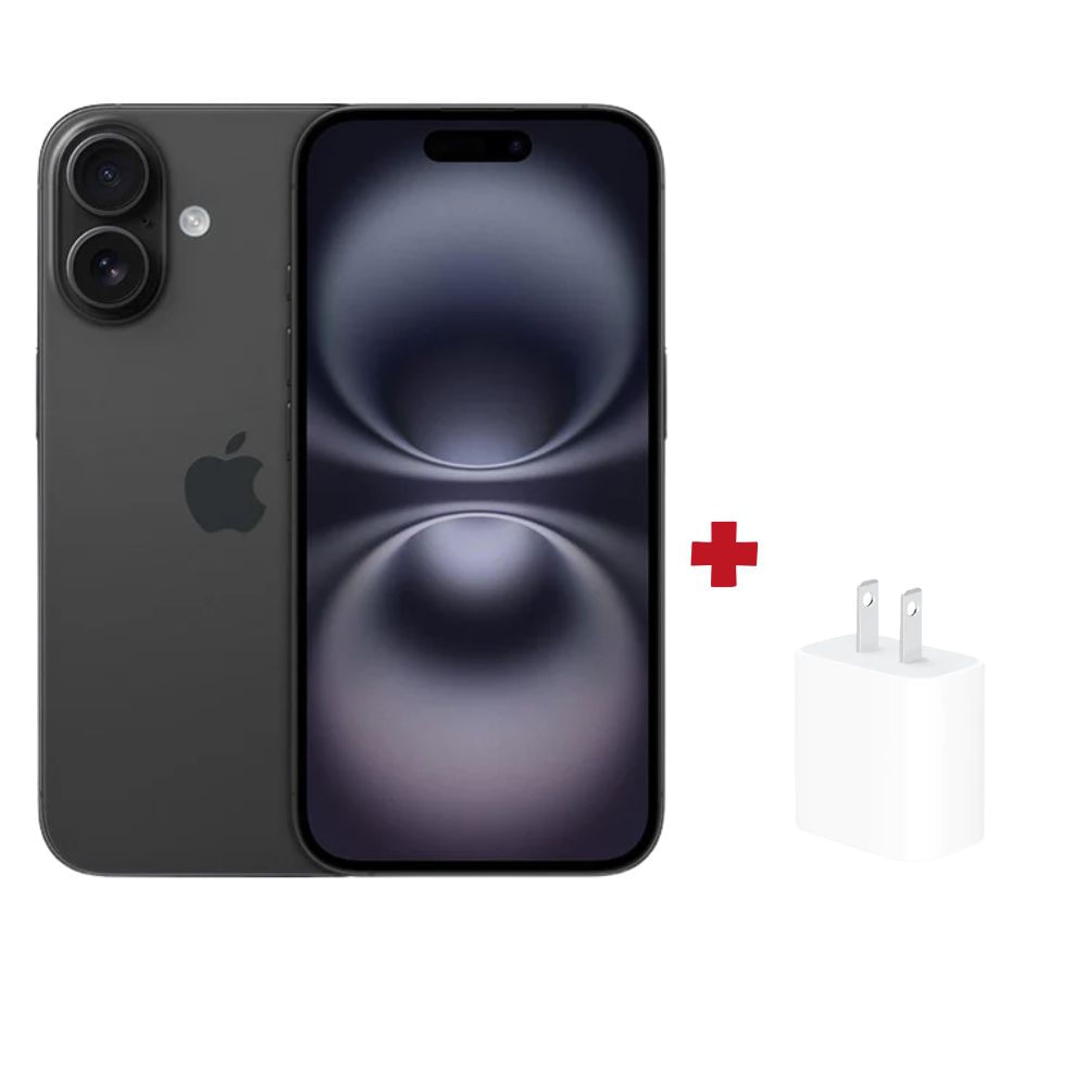 Iphone 16 128GB Negro + Cargador USB-C 20W - Negro