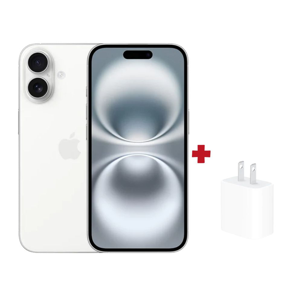 Iphone 16 128GB Blanco + Cargador USB-C 20W - Blanco