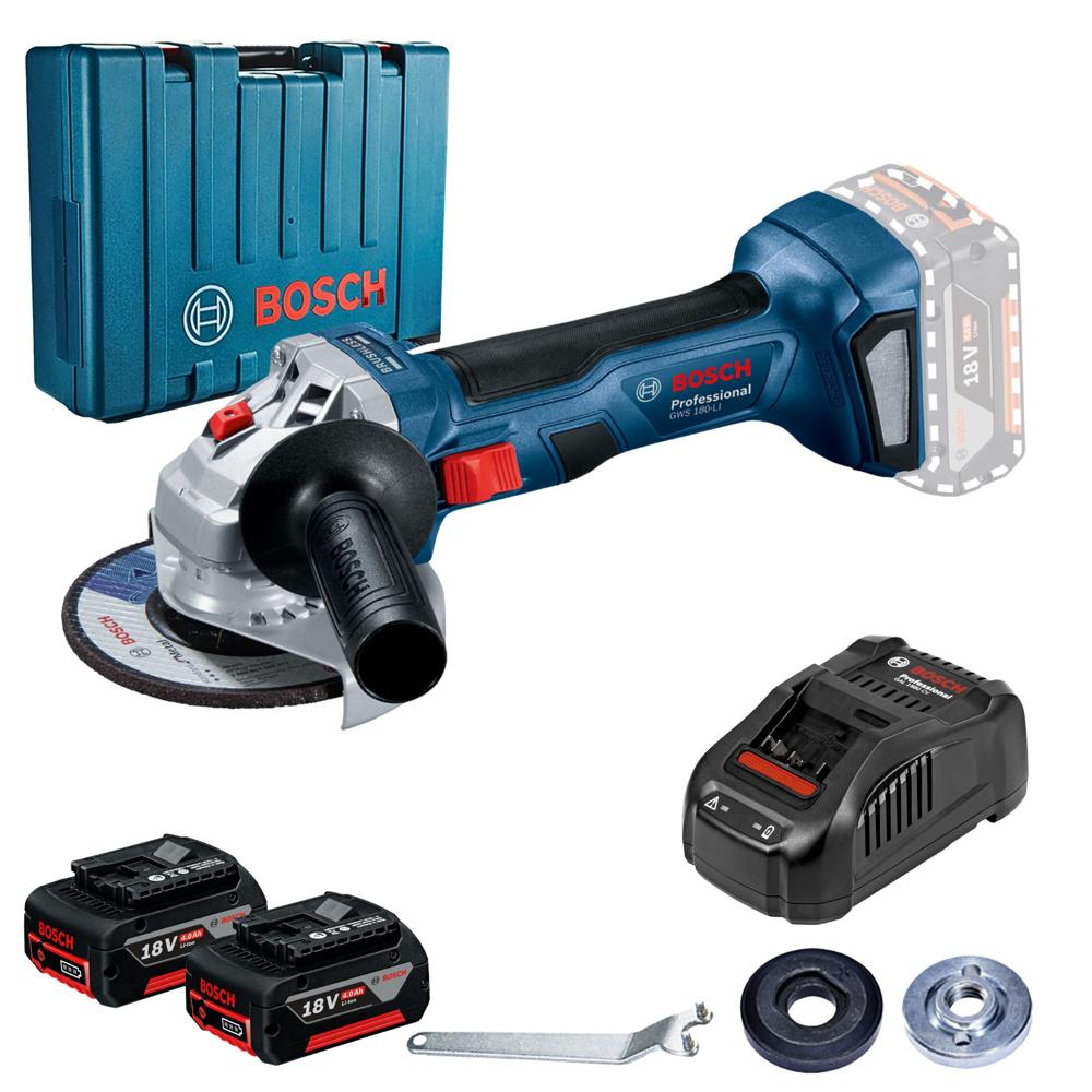 Amoladora inalámbrica 18V profesional GWS 180-LI + 2 baterías +Maletín Amoladora inalámbrica 18V profesional GWS 180-LI + 2 baterías +Maletín