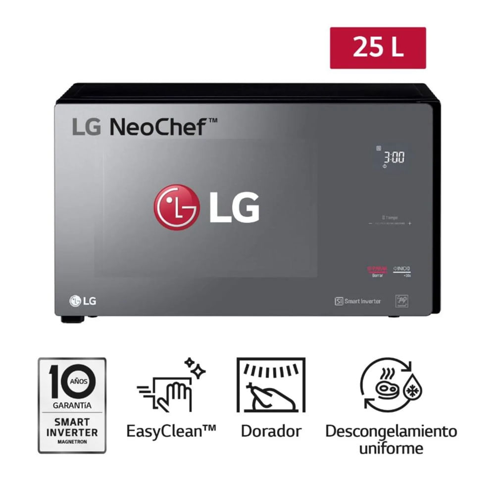 Horno Microondas con Dorador LG MH6596DIR 25Lts.
