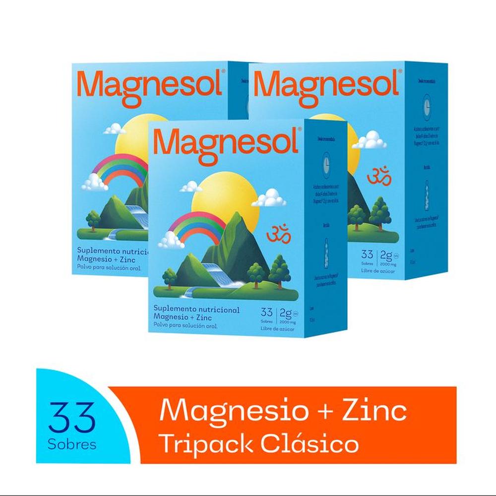 Pack 3 Cajas Magnesol Clásico - Magnesio + Zinc