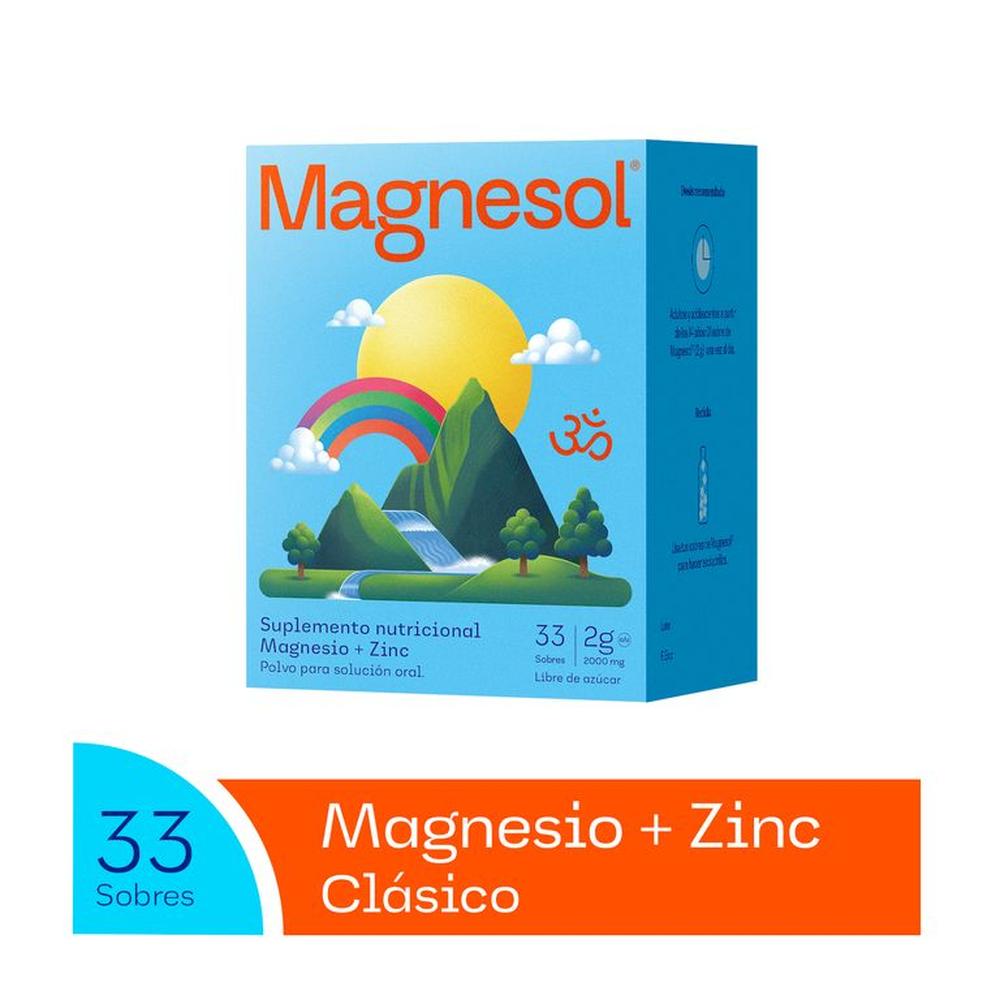 Magnesol Clásico Caja 33 sobres - Magnesio + Zinc