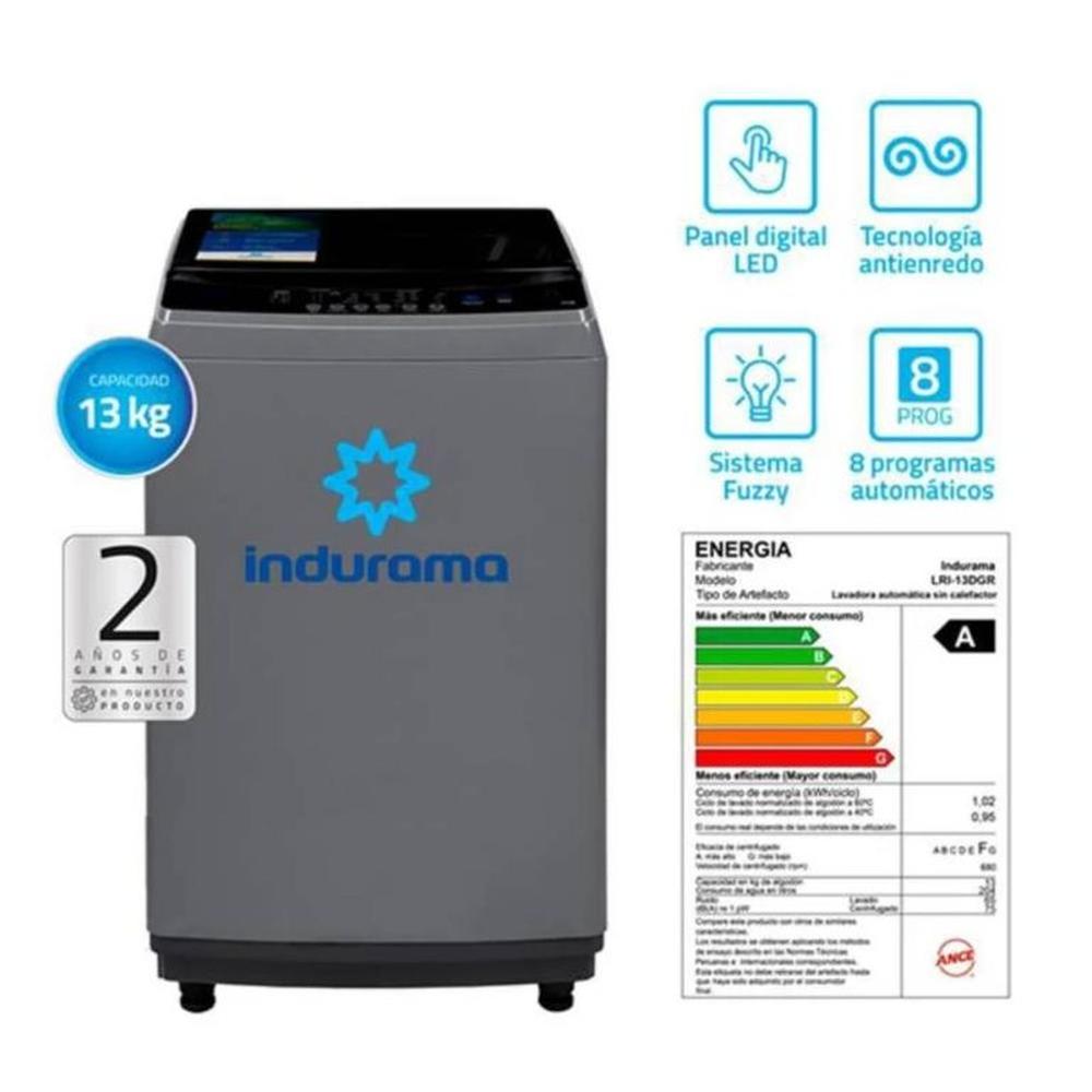 LAVADORA INDURAMA DE 13KG CARGA PESADA LRI-13DGR