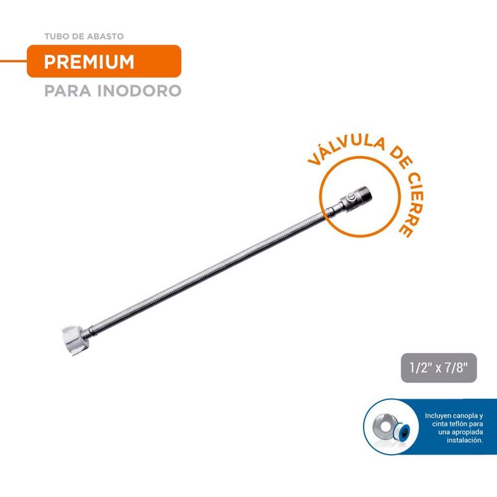 Tubo de abasto para inodoro válvula de cierre de acero inoxidable 40 cm Vainsa