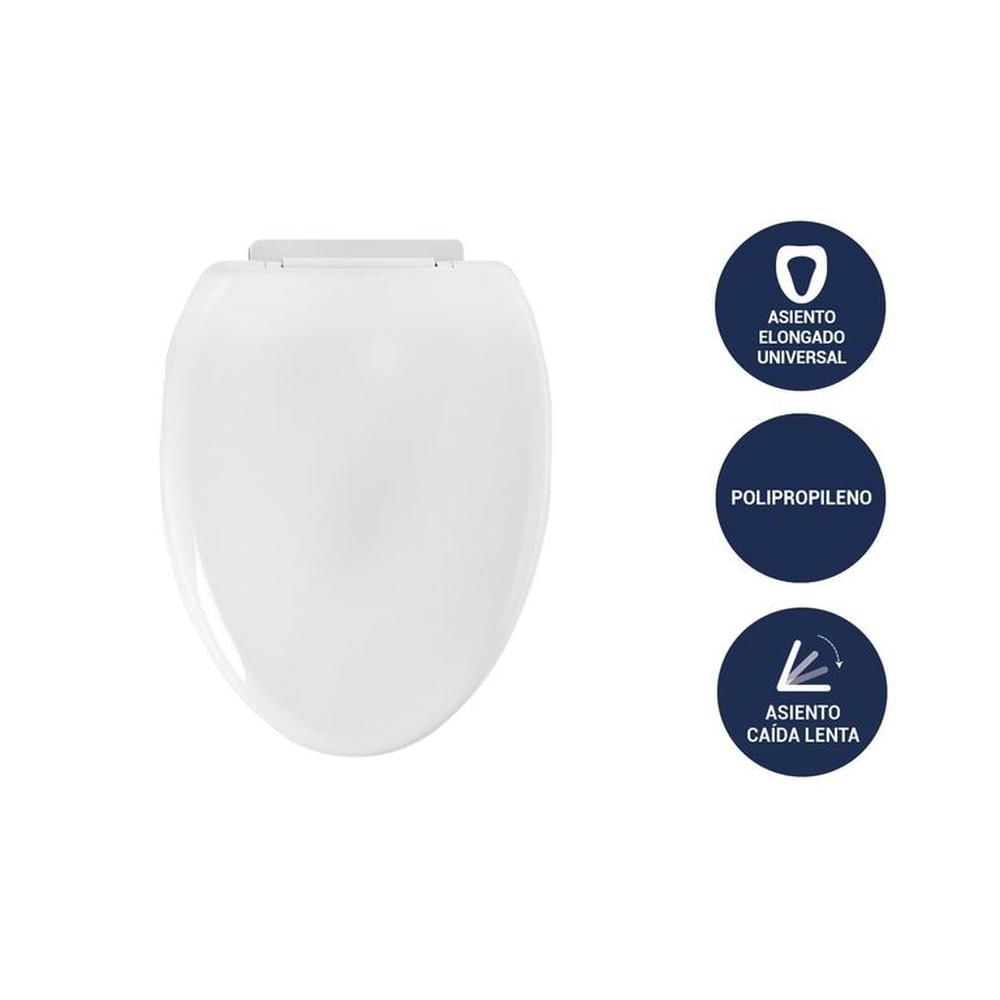 Asiento universal elongado blanco Vainsa