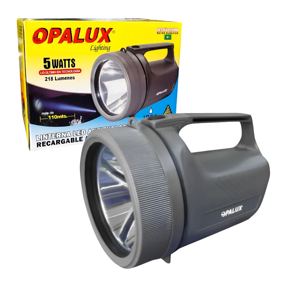 Linterna Led Recargable 5W Alta Resistencia Opalux HB-2222GY