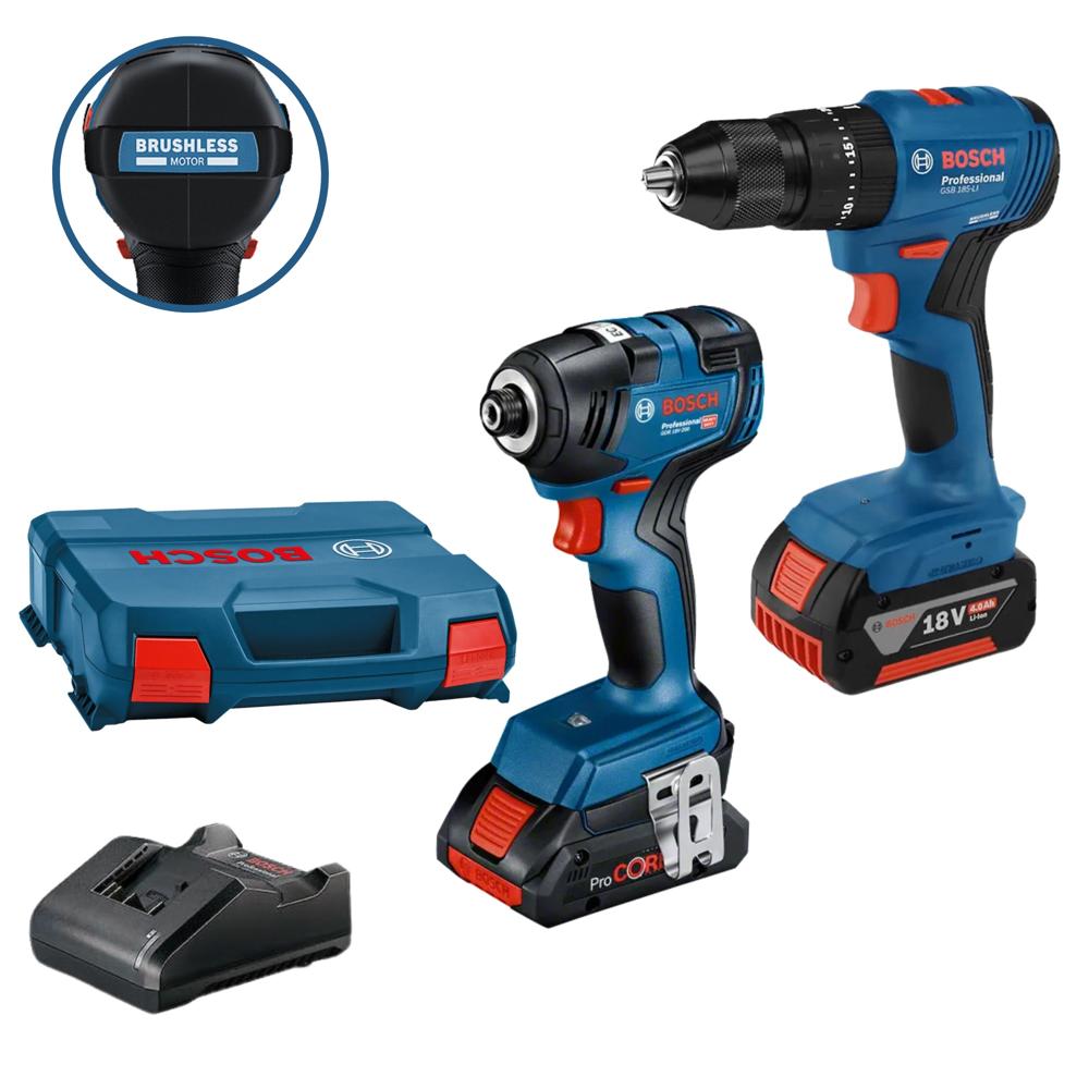Atornillador de Impacto GDR 18V-200 +Taladro Percutor GSB185-LI