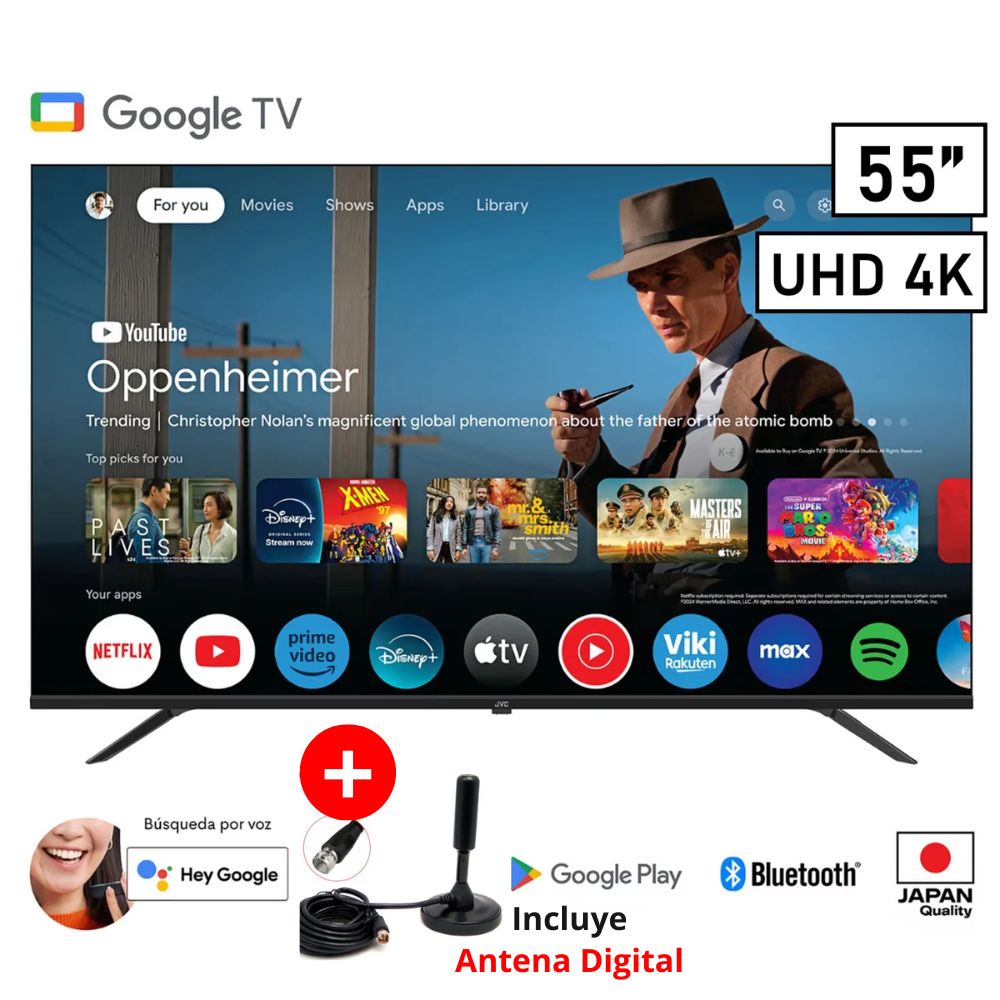 TELEVISOR SMART TV JVC 55 LT-55KB548 ULTRA HD 4K GOOGLE TV + ANTENA DIGITAL