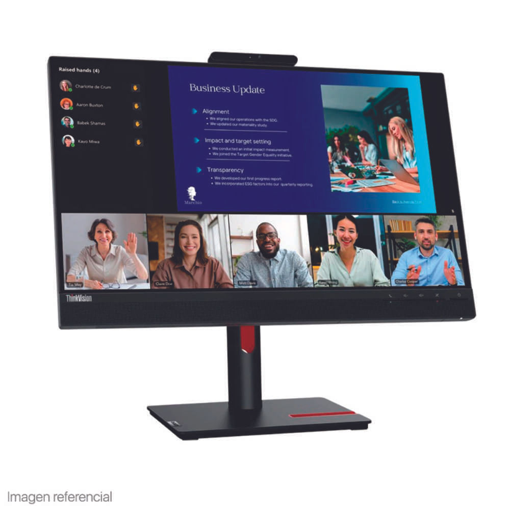 Monitor Lenovo ThinkVision T24v-30, 23.8"" 1920x1080 WLED IPS HDMI/DP/VGA Color Raven Black