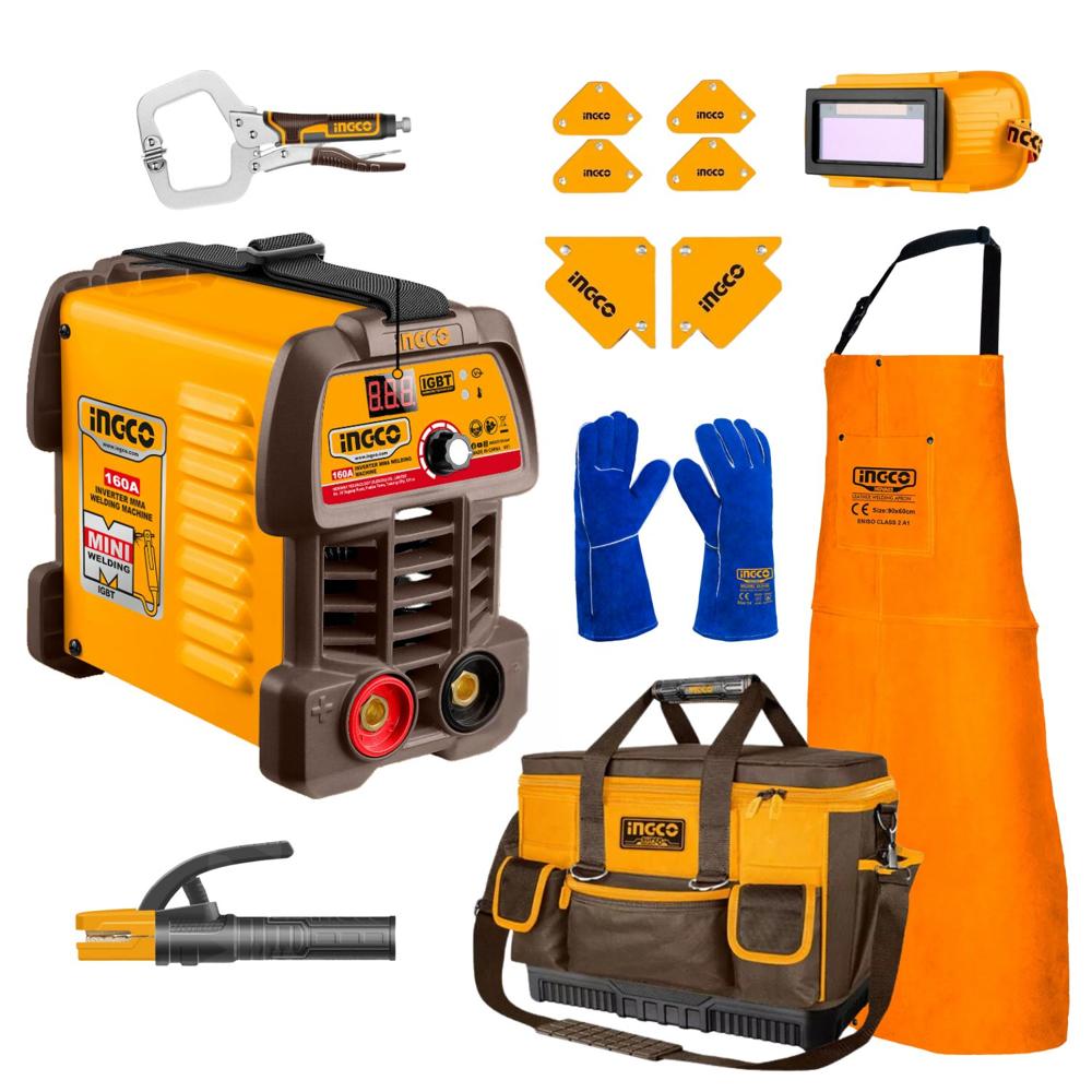 Soldadora 160amp + kit Soldador Ingco COS23095