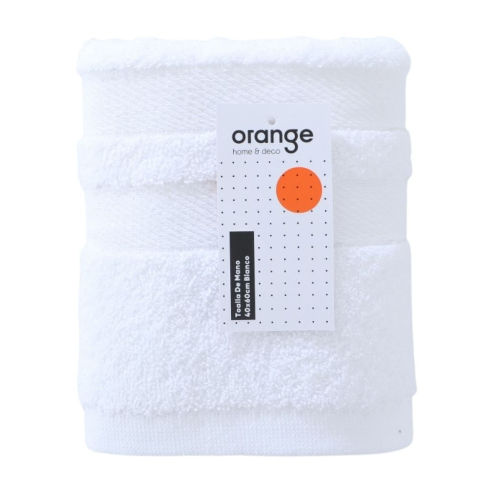 Toalla de Mano Orange Modelo HTWH 40x60 cm Blanco de Algodón