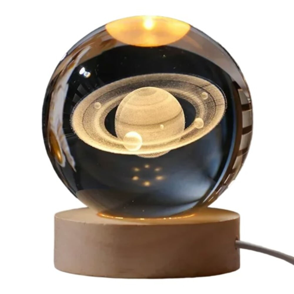 Lampara Diseño 3D Modelo Saturno Adorno Decoración