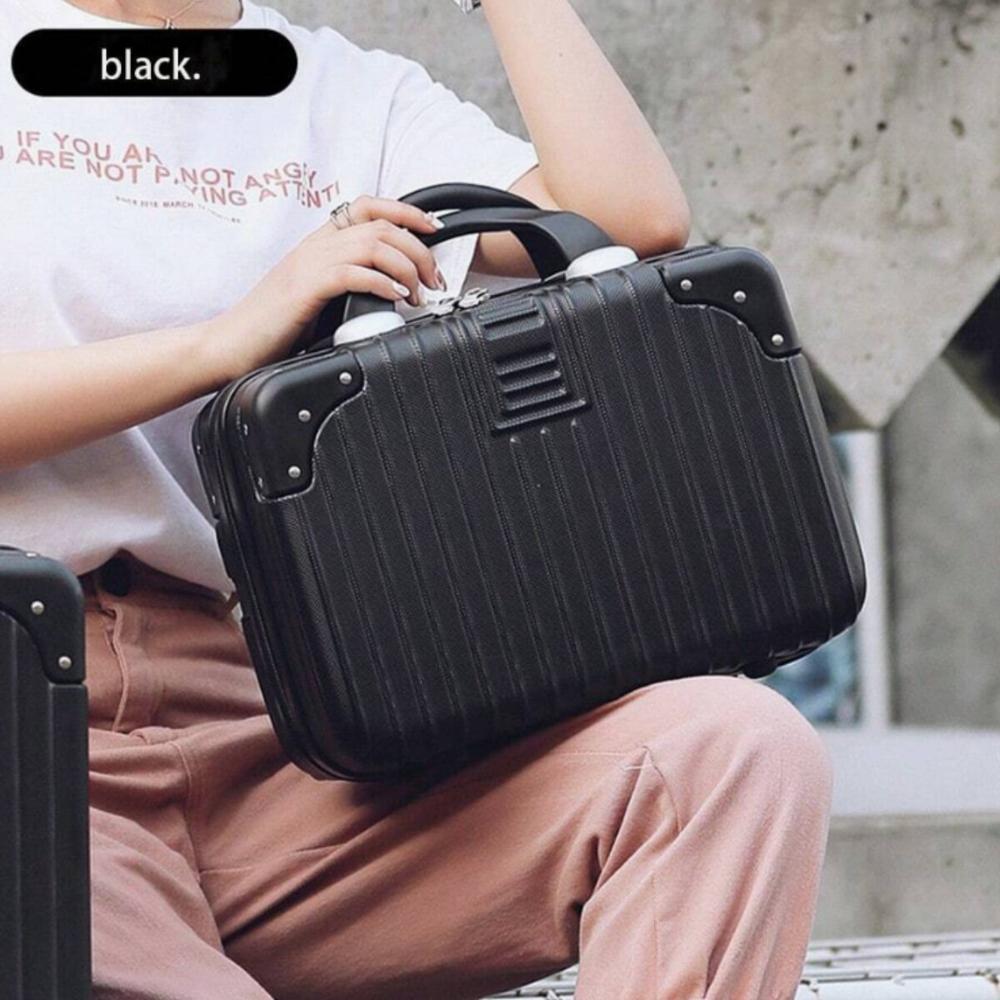 Maleta De Mano Para Viaje Con Cerradura Peso Ligero Rigida - Negra