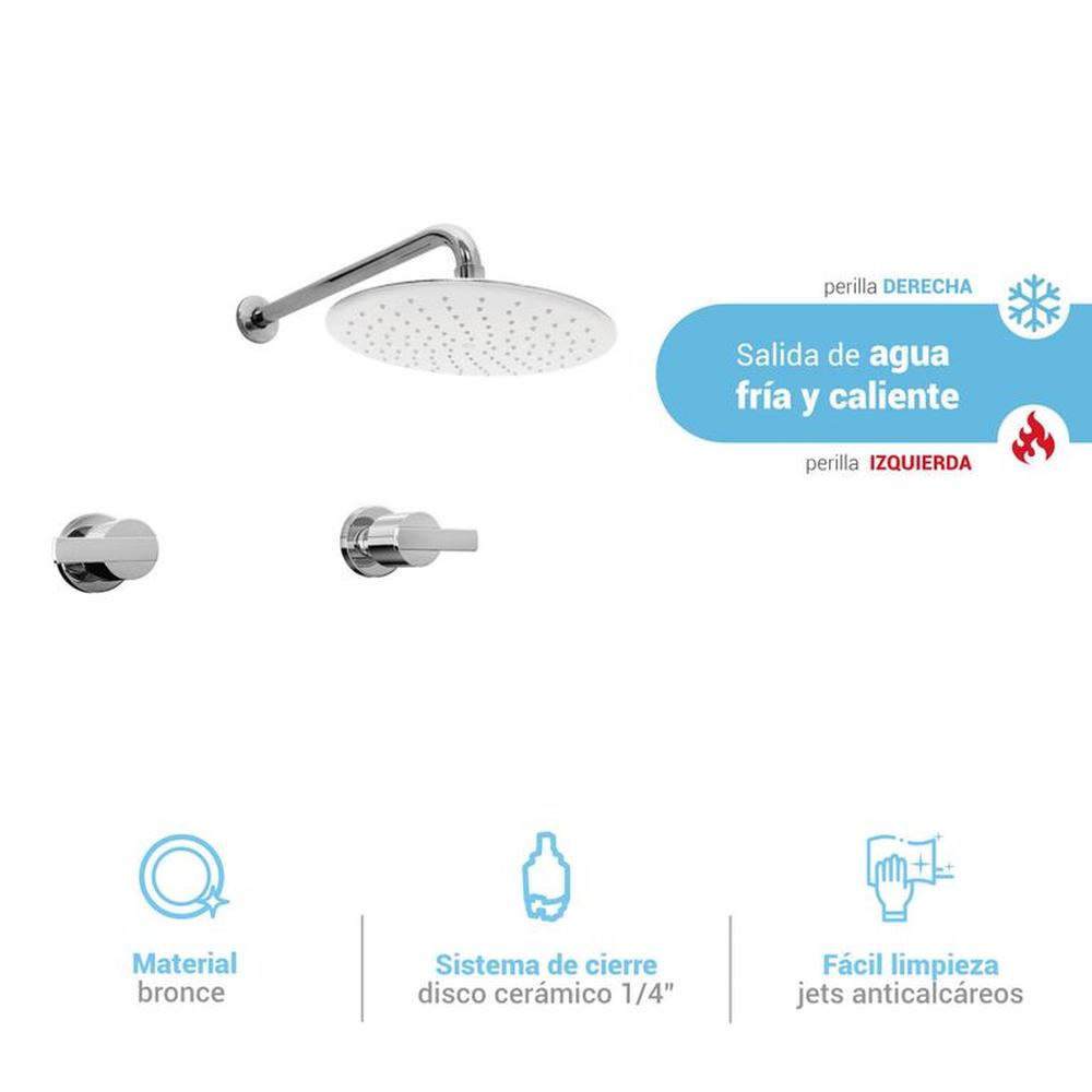 Mezcladora para ducha buzios lever con salida española cromado Italgrif Mezcladora para ducha buzios lever con salida española cromado Italgrif