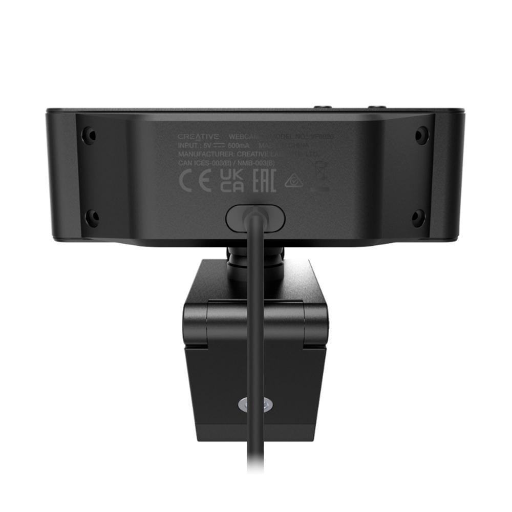 CAMARA WEB CREATIVE LIVE CAM SYNC 4K UHD 2160P DUAL MIC USB C/TAPA, COLOR NEGRO P/N: 73VF092000000