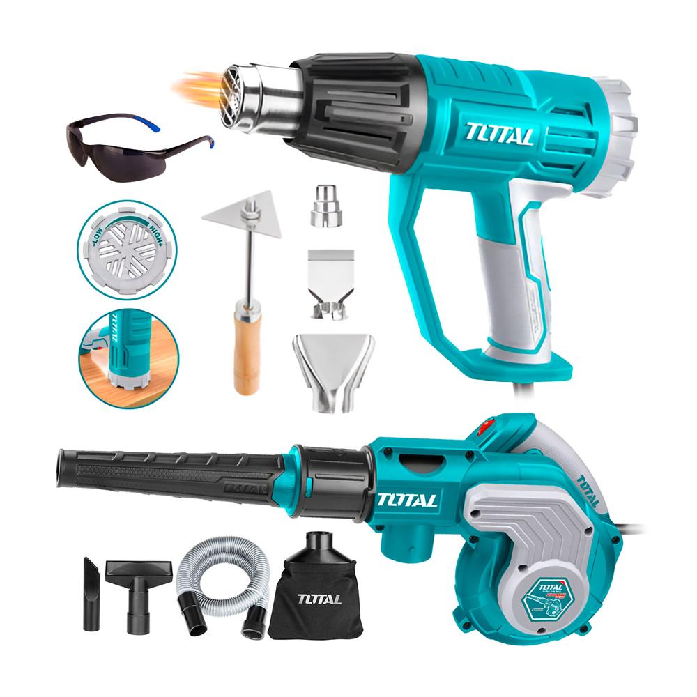 Soplador Aspiradora 800w + Pistola Calor Aire 2000w Total Soplador Aspiradora 800w + Pistola Calor Aire 2000w Total